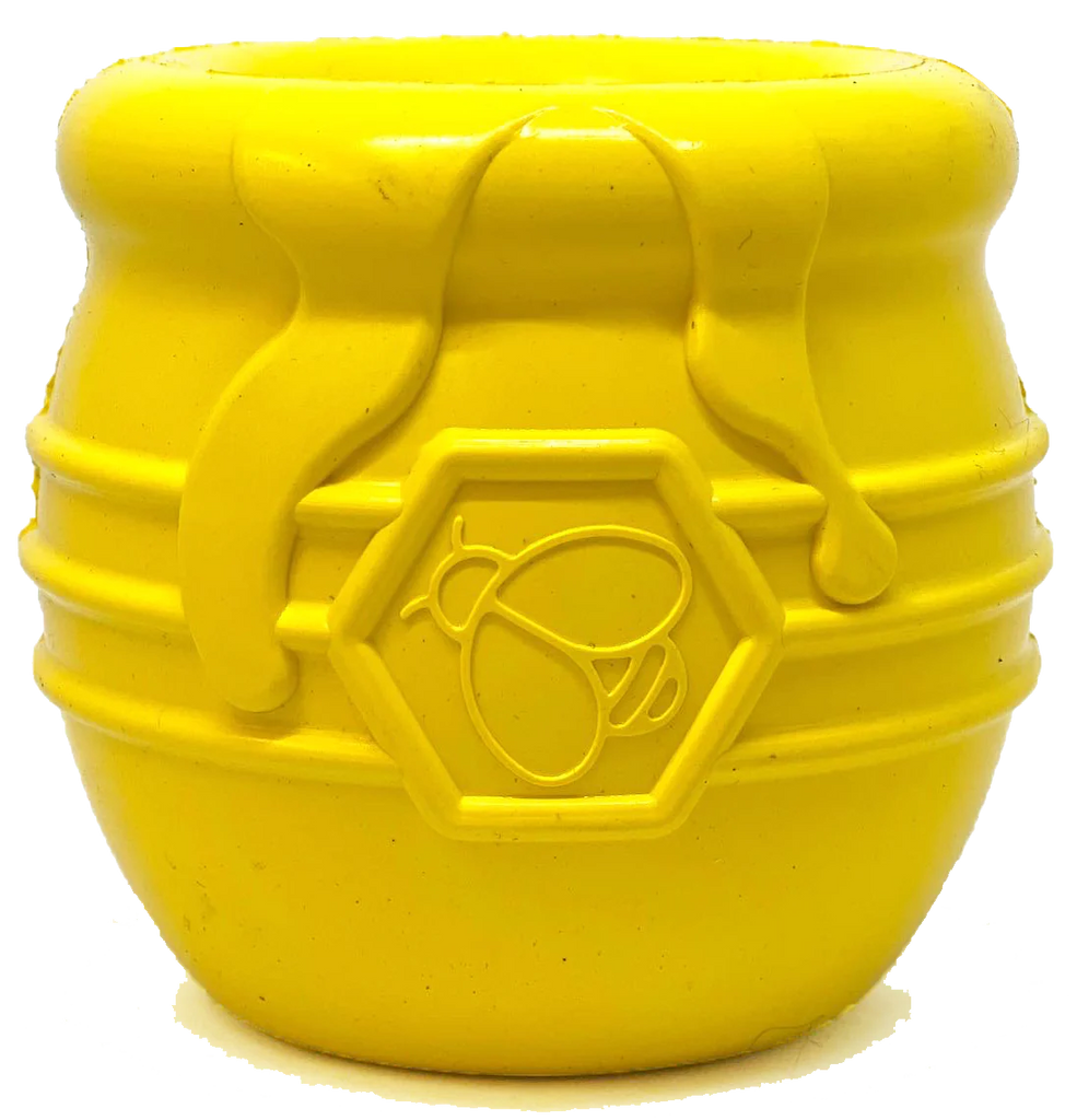 Large Honey Pot Durable Rubber Treat Dispenser & Enrichment Toy