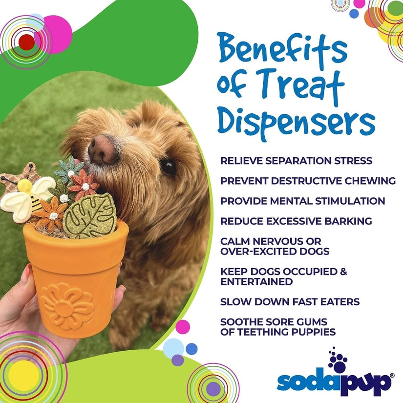 Flower Pot Durable Rubber Treat Dispenser & Enrichment Toy