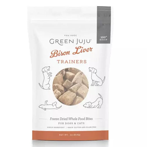 Green Juju Bison Liver Trainers packaging on a white background