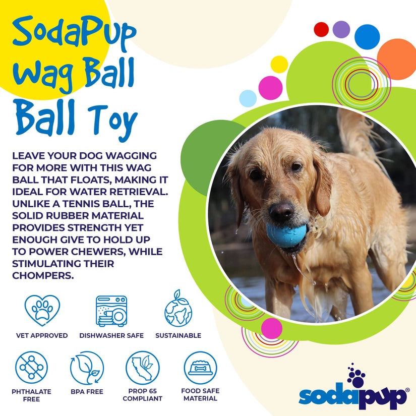 Wag Ball Durable Synthetic Rubber Chew & Retrieving Toy