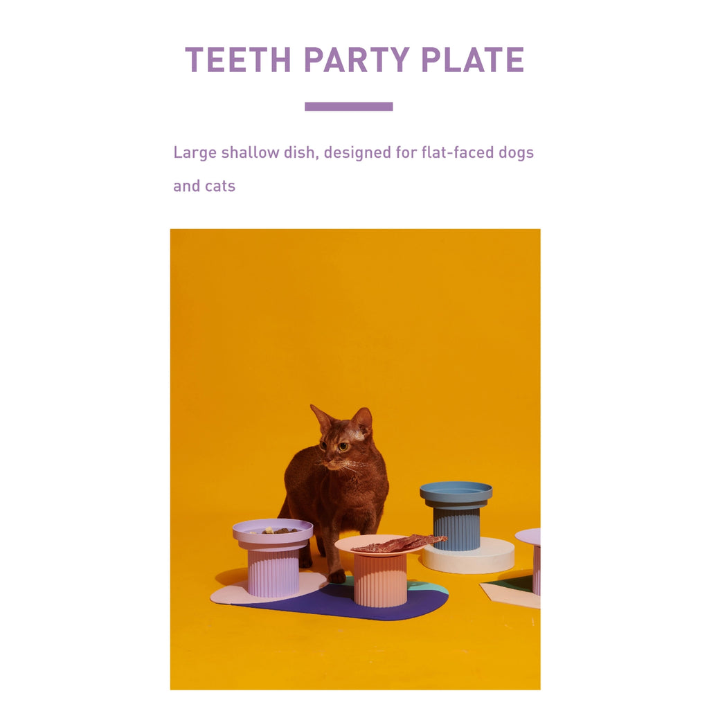 Teeth Party Elevated Cat and Small Dog Dishes