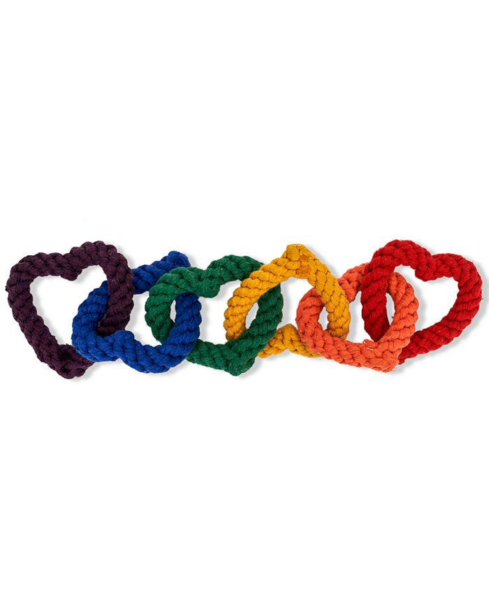 6 Heart Chain Rope Dog Toy by Jax and Bones