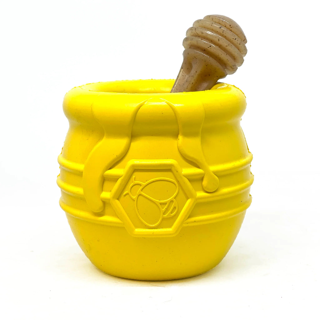 Large Honey Pot Durable Rubber Treat Dispenser & Enrichment Toy