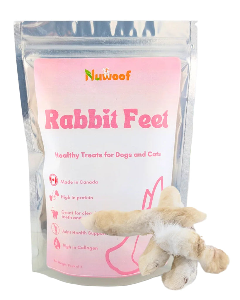 Nuwoof Rabbit Feel treats packaging on a white background