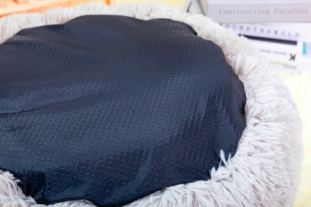 Modern Igloo Shag Fur Pet Bed with Hood