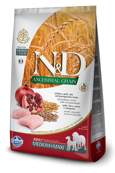 N&D Ancestral Grain Chicken & Pomegranate Adult Dog by Farmina
