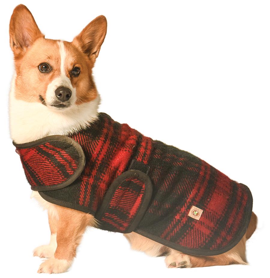 Chilly Dog Classic Blanket Coat - Red & Black Plaid