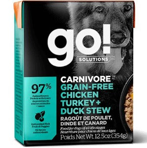 Go! Carnivore Grain Free Chicken Turkey Duck Stew Wet Dog Food