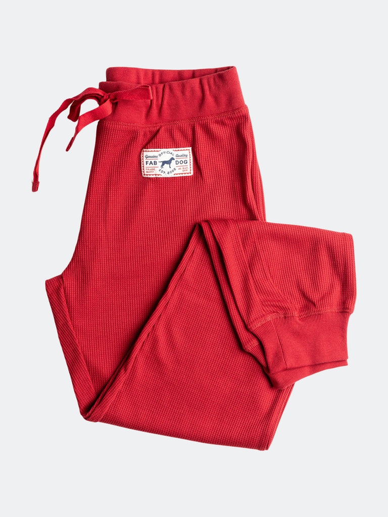 Red Thermal Human Pajamas - Dog PJs Available