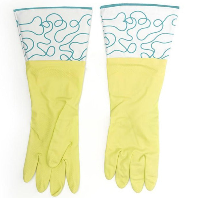 Cotton Lined Rubber Washing Gloves