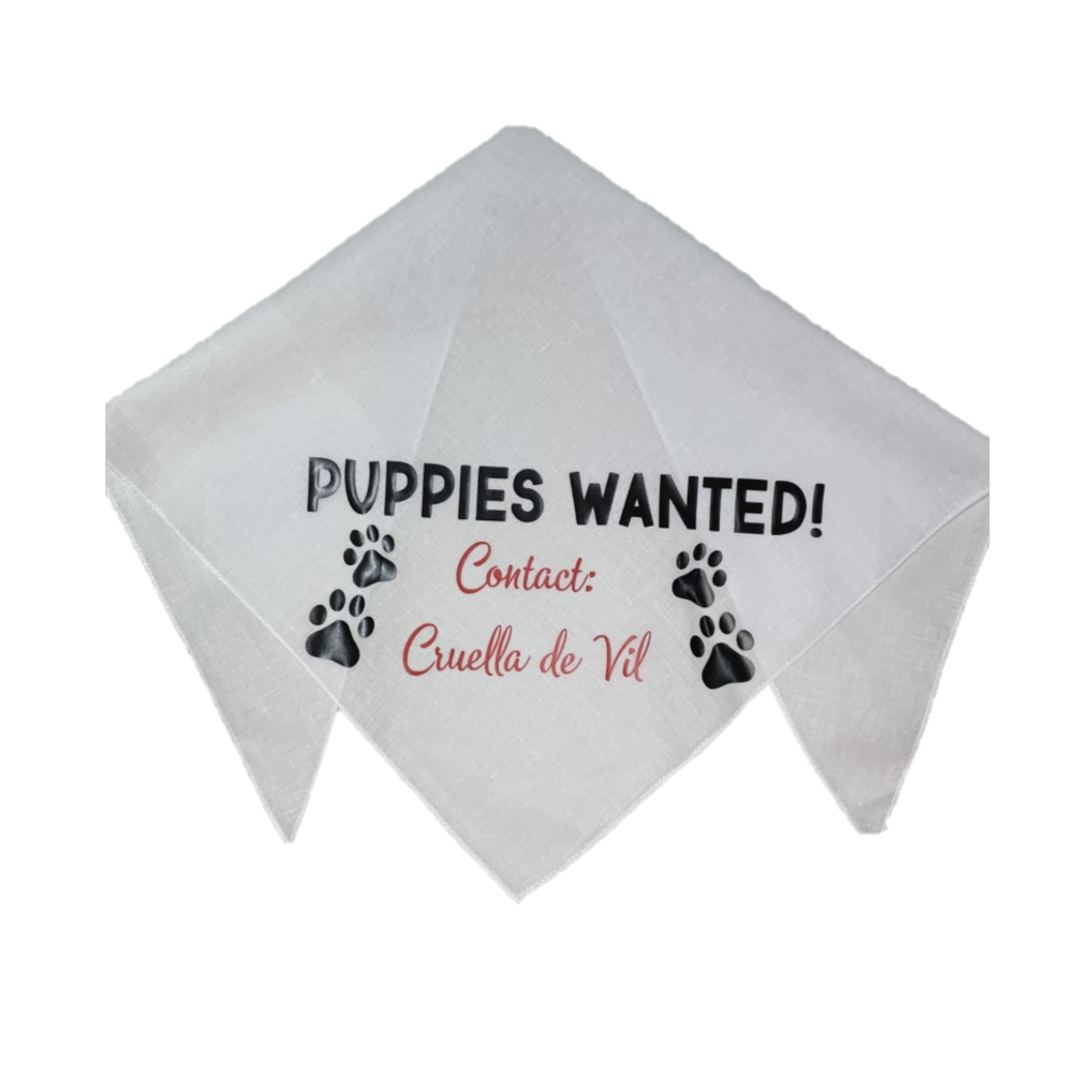 Puppies Wanted Contact Cruella de Vil Bandana