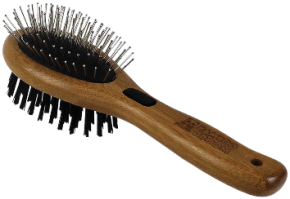 Bamboo Combo Brush with Bristles & Stainless Steel Pins