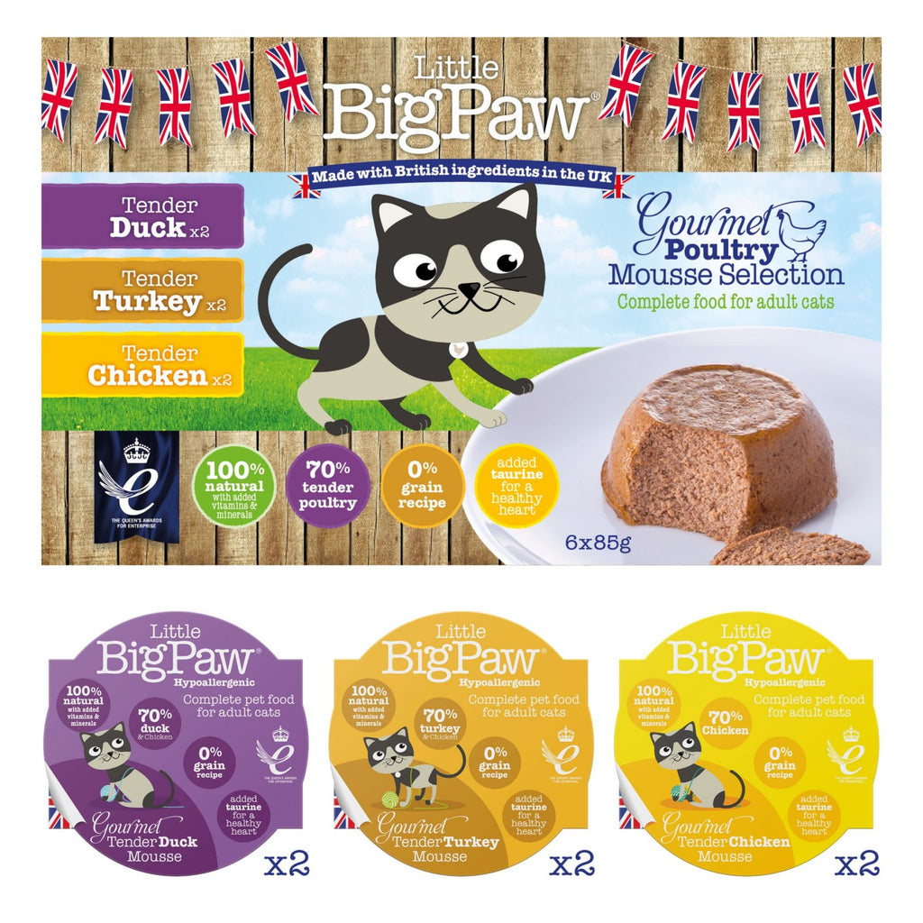 Little BigPaw Gourmet Poultry Mousse Variety For Cats